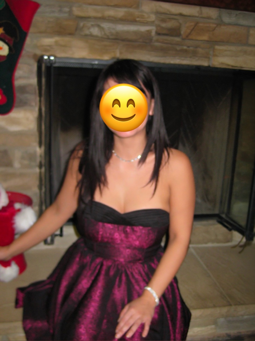 Cocktail Burgundy and black strapless dress size 0